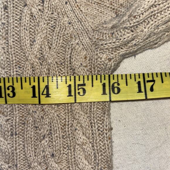 Designer Cynthia Rowley Girls Large 10-12 Tan/Beige Cable Knit Cotton Sweater - Picture 5 of 7